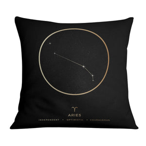 Aries Traits Gold Cushion Cushion Cushion Square Clock Canvas