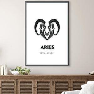 Aries - White Canvas Art Clock Canvas