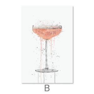 Artistic Cocktails Canvas Art Clock Canvas