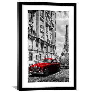 Artistic Paris Print Art 30 x 45cm / Unframed Canvas Print Clock Canvas