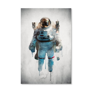 Astronaut Brush Strokes Canvas Art Clock Canvas
