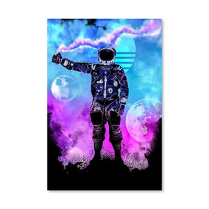 Astronaut Smoke Canvas Art Clock Canvas