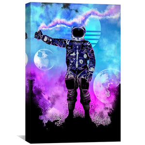 Astronaut Smoke Canvas Art 30 x 45cm / Unframed Canvas Print Clock Canvas