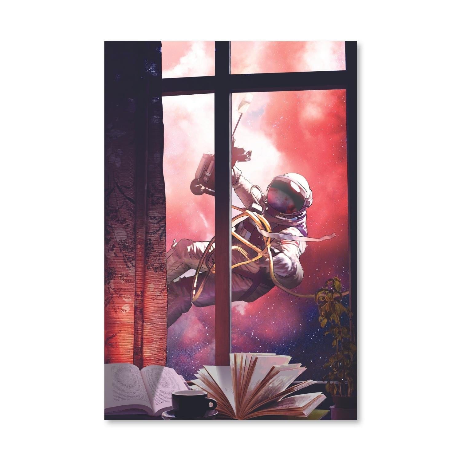 Astronaut Window Canvas Art Clock Canvas