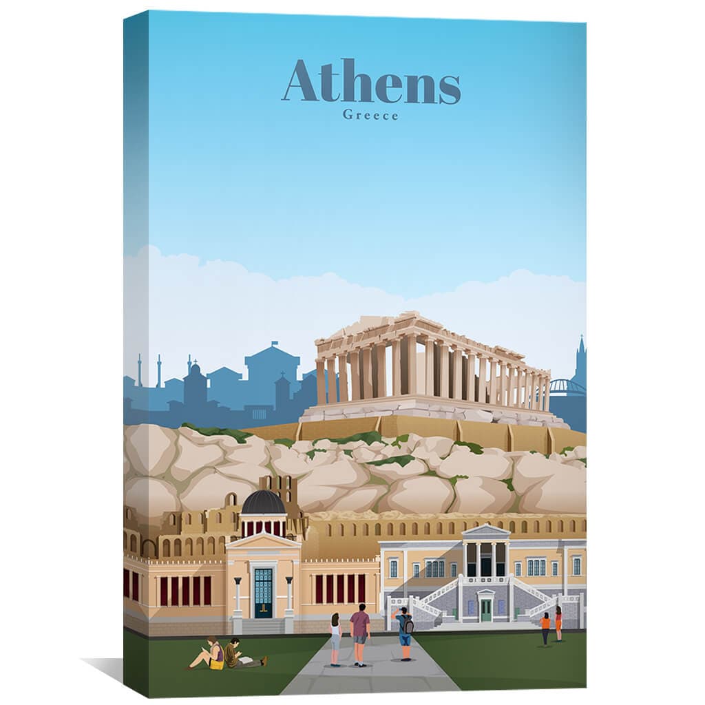 Athens Canvas - Studio 324 Art 30 x 45cm / Unframed Canvas Print Clock Canvas