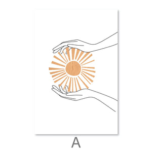 Aura Hands Canvas Art A / 40 x 50cm / Unframed Canvas Print Clock Canvas