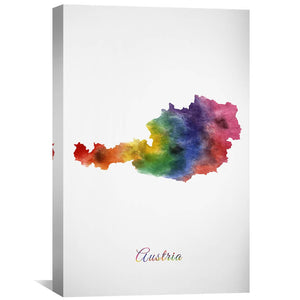 Austria Rainbow Canvas Art 30 x 45cm / Unframed Canvas Print Clock Canvas