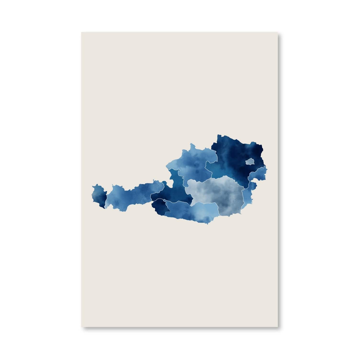 Austria Watercolor Canvas Art Clock Canvas