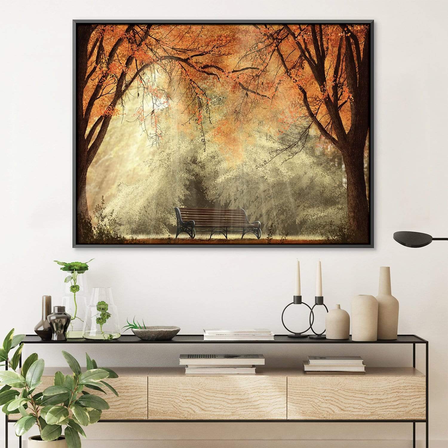Autumn Bench Canvas Art Clock Canvas