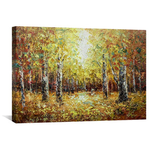 Autumn Elegance Oil Painting Oil Clock Canvas