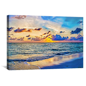 Azure Sunset Canvas Art Clock Canvas