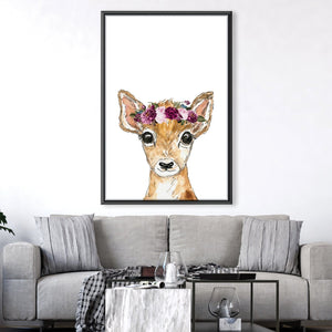 Baby Deer Canvas Art Clock Canvas