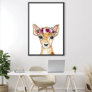 Baby Deer Canvas Art Clock Canvas