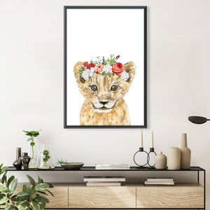 Baby Lion Canvas Art Clock Canvas
