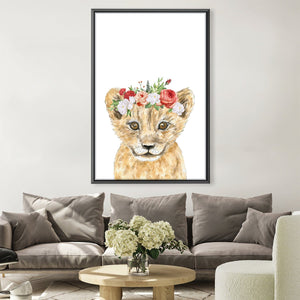 Baby Lion Canvas Art Clock Canvas