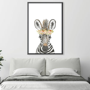 Baby Zebra Canvas Art Clock Canvas