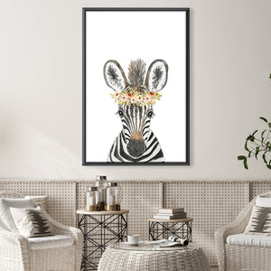 Baby Zebra Canvas Art Clock Canvas