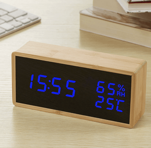 Bamboo Elis Blue Clock Canvas