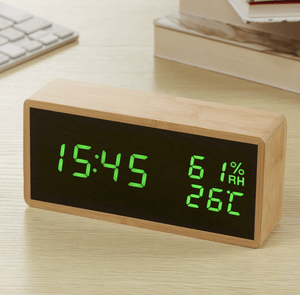 Bamboo Elis Green Clock Canvas