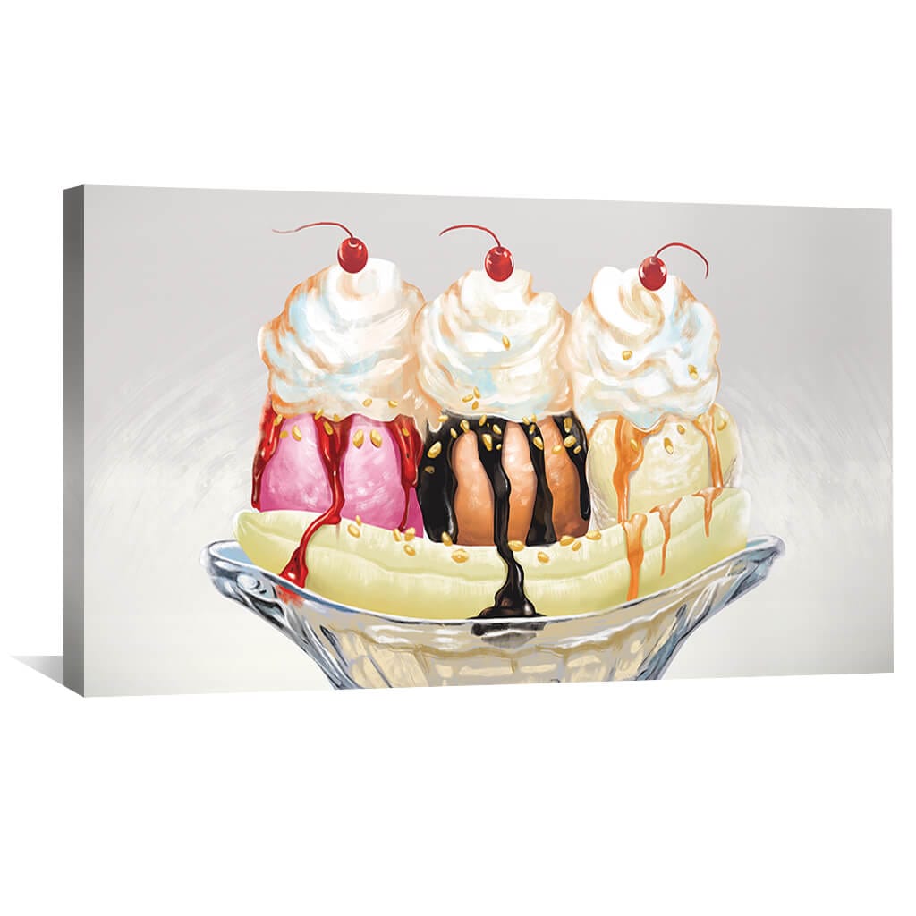 Banana Split Canvas Art Clock Canvas