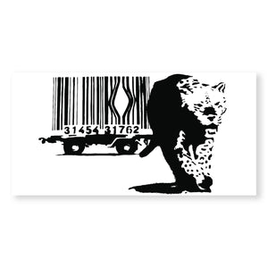 Banksy Barcode Leopard Canvas Art Clock Canvas