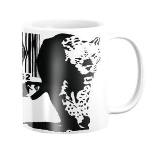 Banksy Barcode Leopard Mug Mug White Clock Canvas