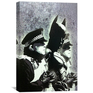 Banksy Batman and the Police Canvas Art Clock Canvas