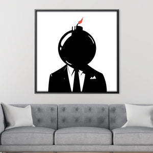 Banksy Bomb Head Canvas Art Clock Canvas
