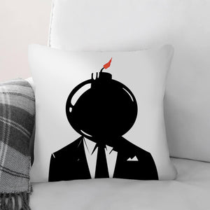 Banksy Bomb Head Cushion Cushion Cushion Square Clock Canvas