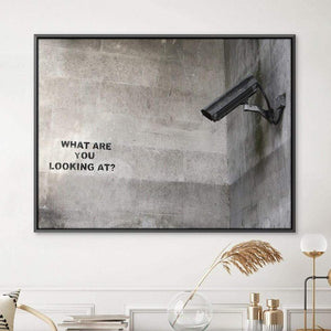 Banksy CCTV Canvas Art Clock Canvas