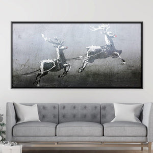 Banksy Christmas Canvas Art Clock Canvas