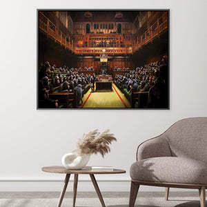 Banksy Devolved Parliament Canvas Art Clock Canvas
