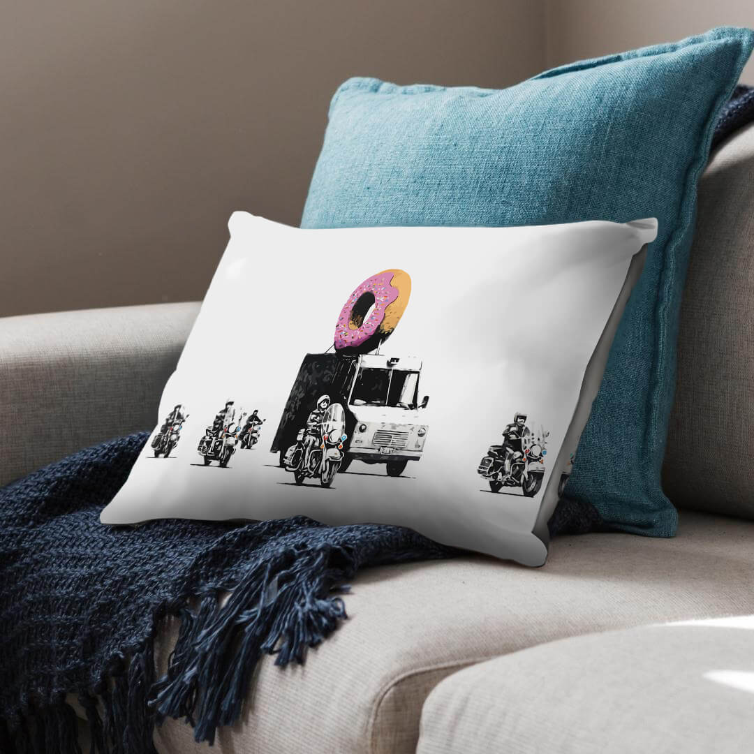 Banksy Doughnut Police Escort Cushion Cushion Cushion Landscape Clock Canvas