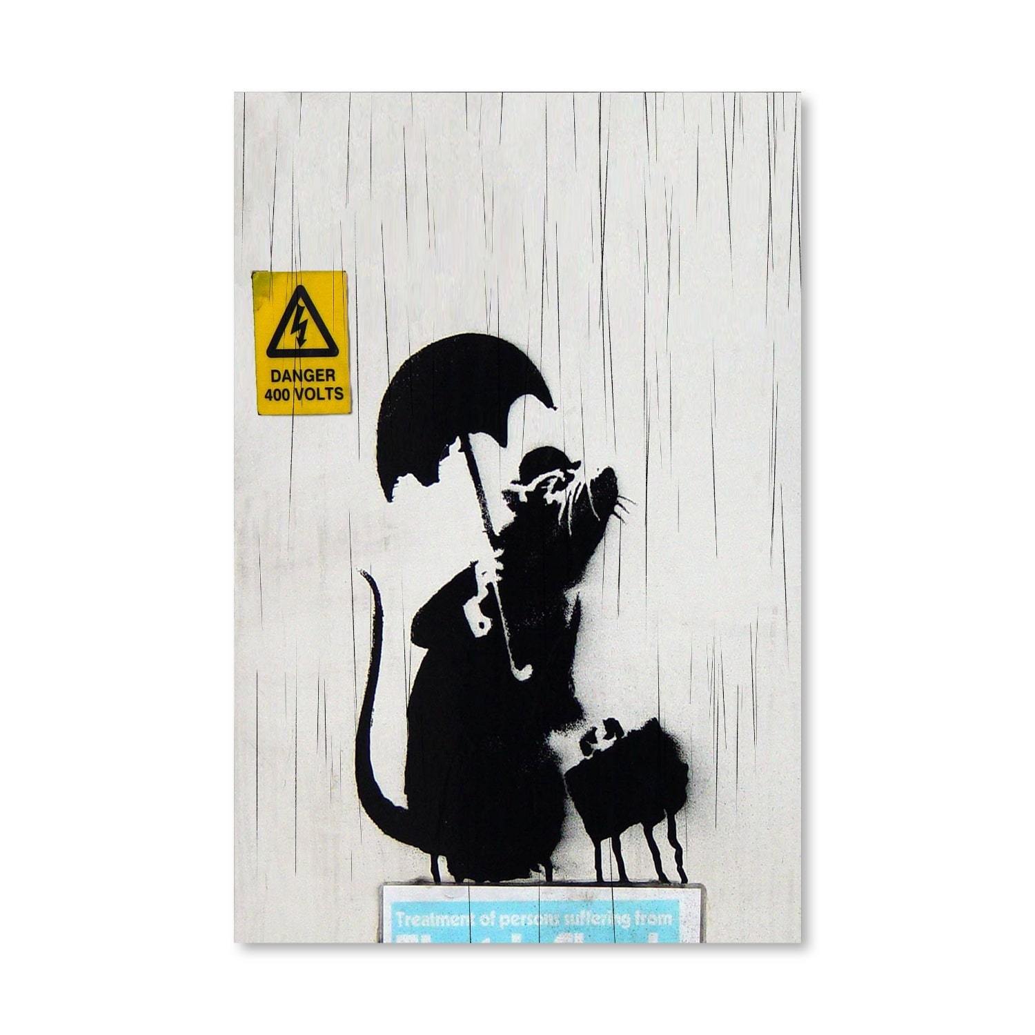 Banksy English Rat Portrait Canvas Art Clock Canvas