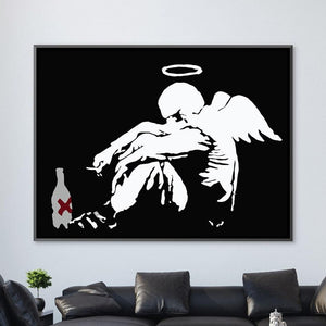 Banksy Fallen Angel Canvas Art Clock Canvas