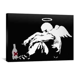 Banksy Fallen Angel Canvas Art Clock Canvas