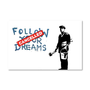 Banksy Follow Your Dreams Canvas Art Clock Canvas