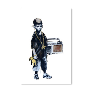 Banksy Gangster Boy Canvas Art Clock Canvas