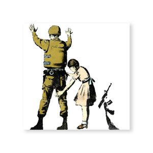 Banksy Girl And Soldier Canvas Art Clock Canvas