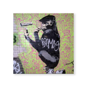 Banksy Gorilla Artist Canvas Art Clock Canvas