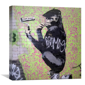Banksy Gorilla Artist Canvas Art Clock Canvas