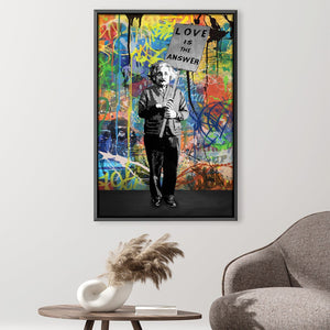 Banksy Graffiti Einstein Canvas Art 30 x 45cm / Unframed Canvas Print Clock Canvas