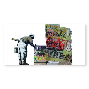 Banksy Graffiti Wallpaper Canvas Art Clock Canvas