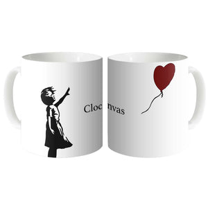Banksy Heart Balloon Girl Collectors Mug Mug White Clock Canvas