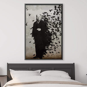 Banksy Hitchcock Birds Canvas Art Clock Canvas