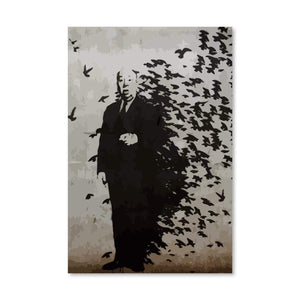 Banksy Hitchcock Birds Canvas Art Clock Canvas