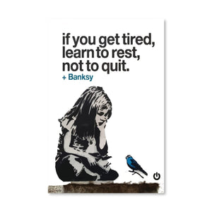 Banksy If You Get Tired Canvas Art Clock Canvas