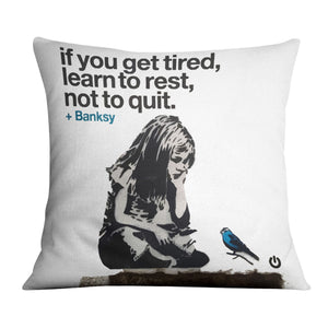 Banksy If You Get Tired Cushion Cushion Cushion Square Clock Canvas