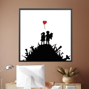 Banksy Kids On Gun Hill Canvas Art Clock Canvas