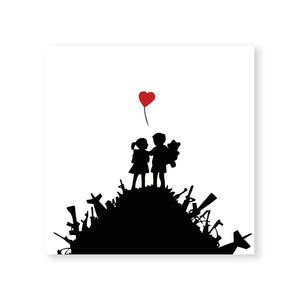 Banksy Kids On Gun Hill Canvas Art Clock Canvas